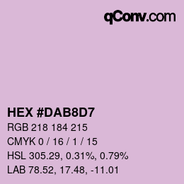 Color code: HEX #DAB8D7 | qconv.com
