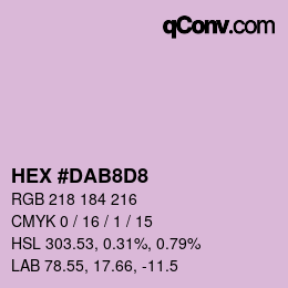 カラーコード: HEX #DAB8D8 | qconv.com