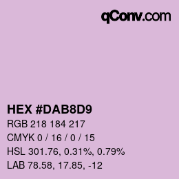 Farbcode: HEX #DAB8D9 | qconv.com