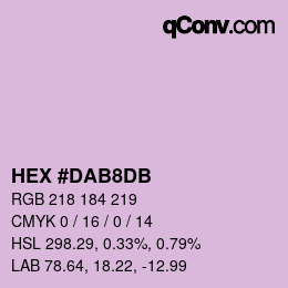 カラーコード: HEX #DAB8DB | qconv.com