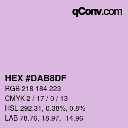 カラーコード: HEX #DAB8DF | qconv.com
