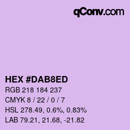 カラーコード: HEX #DAB8ED | qconv.com