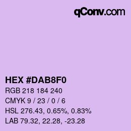 Farbcode: HEX #DAB8F0 | qconv.com