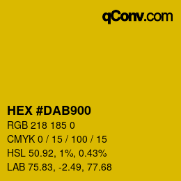 Color code: HEX #DAB900 | qconv.com