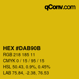 Color code: HEX #DAB90B | qconv.com