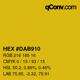 Color code: HEX #DAB910 | qconv.com