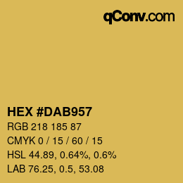 Color code: HEX #DAB957 | qconv.com