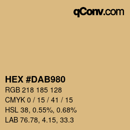 Color code: HEX #DAB980 | qconv.com