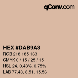 Color code: HEX #DAB9A3 | qconv.com