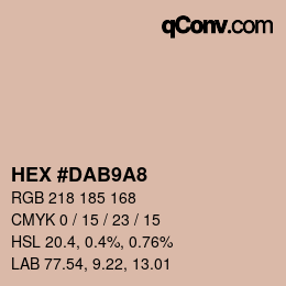 Color code: HEX #DAB9A8 | qconv.com