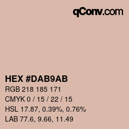 颜色代码: HEX #DAB9AB | qconv.com