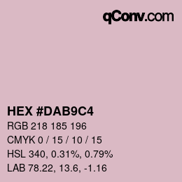 颜色代码: HEX #DAB9C4 | qconv.com