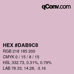 カラーコード: HEX #DAB9C8 | qconv.com