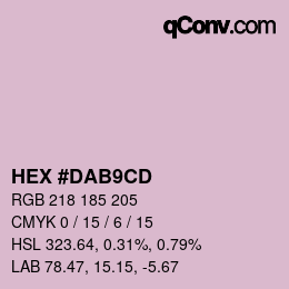 颜色代码: HEX #DAB9CD | qconv.com