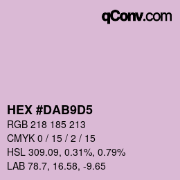 颜色代码: HEX #DAB9D5 | qconv.com