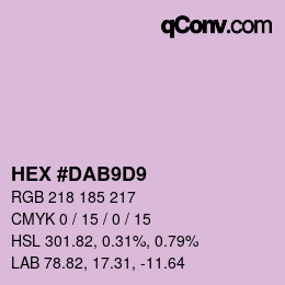 Color code: HEX #DAB9D9 | qconv.com