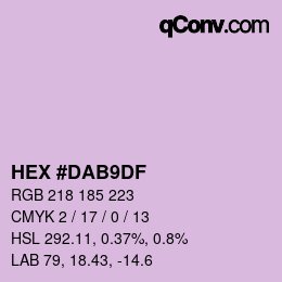 カラーコード: HEX #DAB9DF | qconv.com
