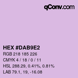 Color code: HEX #DAB9E2 | qconv.com