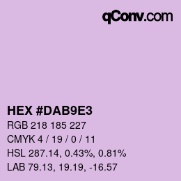 Color code: HEX #DAB9E3 | qconv.com