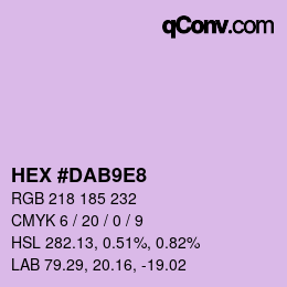 Color code: HEX #DAB9E8 | qconv.com