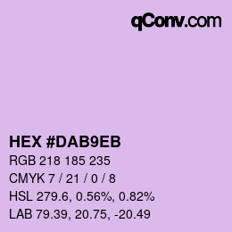 Color code: HEX #DAB9EB | qconv.com