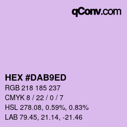 カラーコード: HEX #DAB9ED | qconv.com