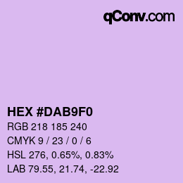 Color code: HEX #DAB9F0 | qconv.com