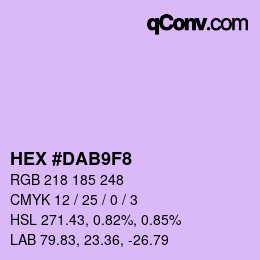 Farbcode: HEX #DAB9F8 | qconv.com