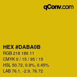Color code: HEX #DABA0B | qconv.com