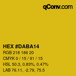 Color code: HEX #DABA14 | qconv.com