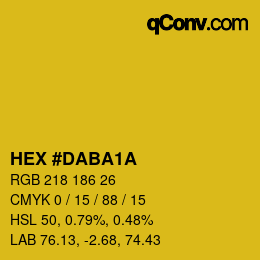 Color code: HEX #DABA1A | qconv.com