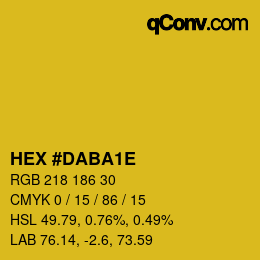 カラーコード: HEX #DABA1E | qconv.com