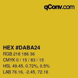 Color code: HEX #DABA24 | qconv.com
