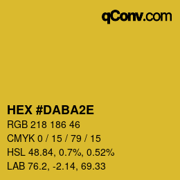 カラーコード: HEX #DABA2E | qconv.com