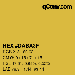 Color code: HEX #DABA3F | qconv.com