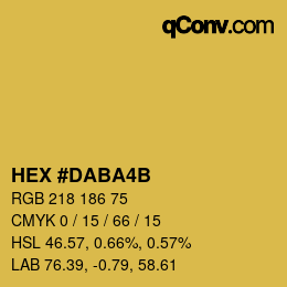 Color code: HEX #DABA4B | qconv.com