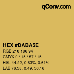 Color code: HEX #DABA5E | qconv.com
