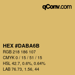 Farbcode: HEX #DABA6B | qconv.com