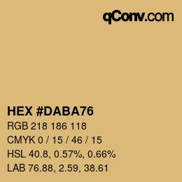 Color code: HEX #DABA76 | qconv.com