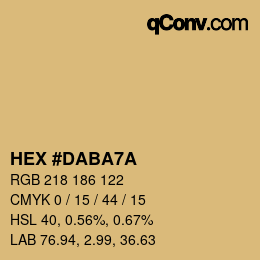 カラーコード: HEX #DABA7A | qconv.com