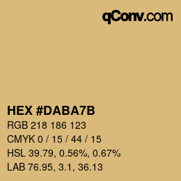 カラーコード: HEX #DABA7B | qconv.com