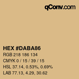 Color code: HEX #DABA86 | qconv.com