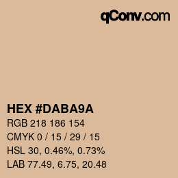 カラーコード: HEX #DABA9A | qconv.com