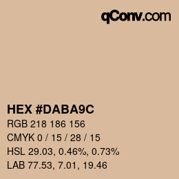 Color code: HEX #DABA9C | qconv.com