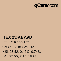 カラーコード: HEX #DABA9D | qconv.com