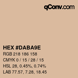 Color code: HEX #DABA9E | qconv.com