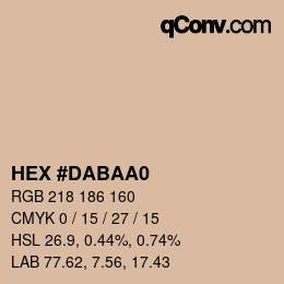 Color code: HEX #DABAA0 | qconv.com