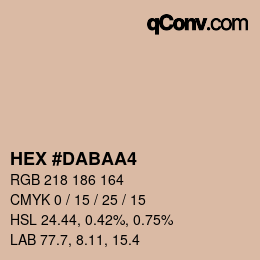 Color code: HEX #DABAA4 | qconv.com