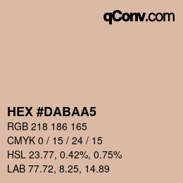 Color code: HEX #DABAA5 | qconv.com