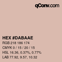 Color code: HEX #DABAAE | qconv.com